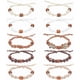 thumbnail image 1 of Pulsera de macramé de 10 piezas, 5 colores, cordón de nailon con piedras, ajustable, cuentas de madera y cristales., 1 of 6