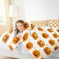 thumbnail image 4 of jejeloiu Funny Pumpkin Bedding Comforter Set,Autumn Harvest Twin Comforter Sets,Horange White Bedding Set,Ultra Soft Room Decor Reversible,2pcs, 4 of 8