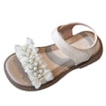 thumbnail image 3 of Gubotare Girl Dress Shoes Girls Summer Dress Sandals Straps Flats Flower Open Toe for Girls Toddler Little Kid Big Kid Size 4 (White,4 Big Kid), 3 of 9