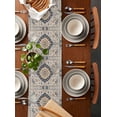 thumbnail image 2 of Boanket Blue Boho Table Runner - 108 Inch Long, Kitchen Dining Table Runner Dresser Scarves, Southwestern Geometric Abstract Vintage Farmhouse Decor for Coffee Tables Wedding Party Banquet, 2 of 8