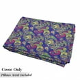 thumbnail image 5 of Paisley Floor Pillow Lounger Cover, Classic Persian Jacquard Boteh Ikat Motifs Old Welsh Pears Art, Nap Mat Printed Fabric Case for 5 Pillows, 88" x 27", Indigo and Olive Green, by Ambesonne, 5 of 5