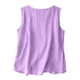 thumbnail image 4 of Garbnen Linen Tank Tops for Women Fitted Sleeveless V Neck Womens Tops Summer Beach Vacation Breathable Woman Tunic Tops, 4 of 4