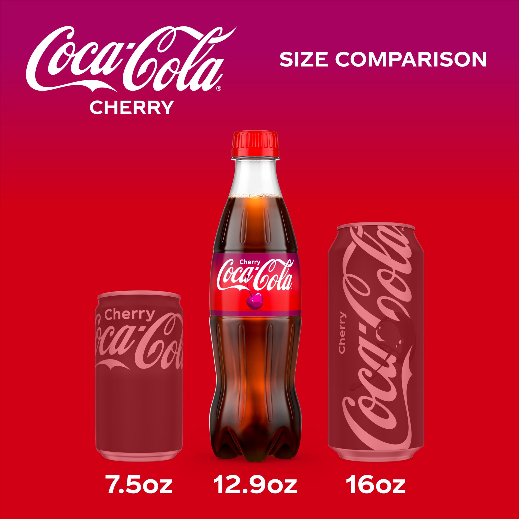 Coca-Cola Cherry Soda Pop Bottle, 12.9 fl oz