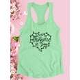 thumbnail image 3 of Mothers Day Lineart Garland Racerback Tank Women -Image by Shutterstock, Female Medium, 3 of 4