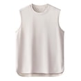 thumbnail image 2 of YHAJDS Men's Fitness Tank Top Crew Neck Solid Color Sleeveless Athletic Gym Casual Shirt, 2 of 3