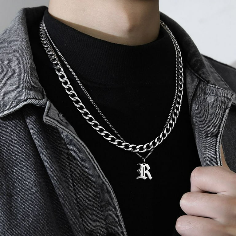Stainless Steel Double Layer Pendant Chain | Streets of Seoul | Men's  Korean Style Fashion