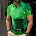 thumbnail image 3 of guisaled St Patricks Day Shirts Mens Short Sleeve Golf Shirt Button Henley Collared T Shirt Clover Graphic Casual Dressy Work Blouses, 3 of 6