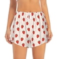 thumbnail image 2 of Rateoe Hand Drawn Strawberry Printed 2 in 1 Women's Workout Shorts for Athletic Gym Running Shorts with Phone Pockets-XX-Large, 2 of 7