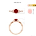 thumbnail image 5 of ANGARA Lab Grown 1 Ct Nature-Inspired Round Ruby Engagement Ring with Leaf Motifs for Women in 14K Rose Gold (Size-6mm) | July Birthstone, Anniversary, Jewelry Gift for Women | Lab-Grown Ruby Ring, 5 of 8