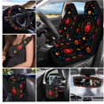 thumbnail image 2 of KUIFORTI Ladybug Flower Car Seat Cover Set Easy to Install Set 15 Pcs Automotive Rear Front Seat Protector Rear View Mirror Cover Non Slip Breathable Universal Fit Cars SUV Trucks, 2 of 7