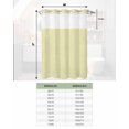 thumbnail image 6 of No Hook Shower Curtain with Snap-in Liner, Yellow Striped Waterproof Fabric Bathroom Curtains, Modern Simple Farmhouse Beige Vintage Bath Curtains & Mesh Top Window Stall 48"x72", 6 of 6