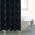 thumbnail image 4 of Dark Blue Sun Moon Pattern Shower Curtain 72"x84" ,Bathroom Decorative Shower Curtains Set with 12 Hooks,Modern Waterproof Washable Shower Curtain, 4 of 6