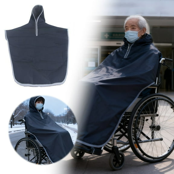 erfcxs Wheelchair Blanket For Elderly Lined Poncho For Winter Warmth