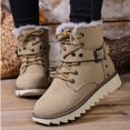 thumbnail image 5 of LIJCC Snow Boots for Women Faux Furry Lined Ankle Booties Fall Winter Short Boots Low Heel Suede Leather Lace Up Boots Casual Comfort Slip on Wide Width Ladies Boots, 5 of 7