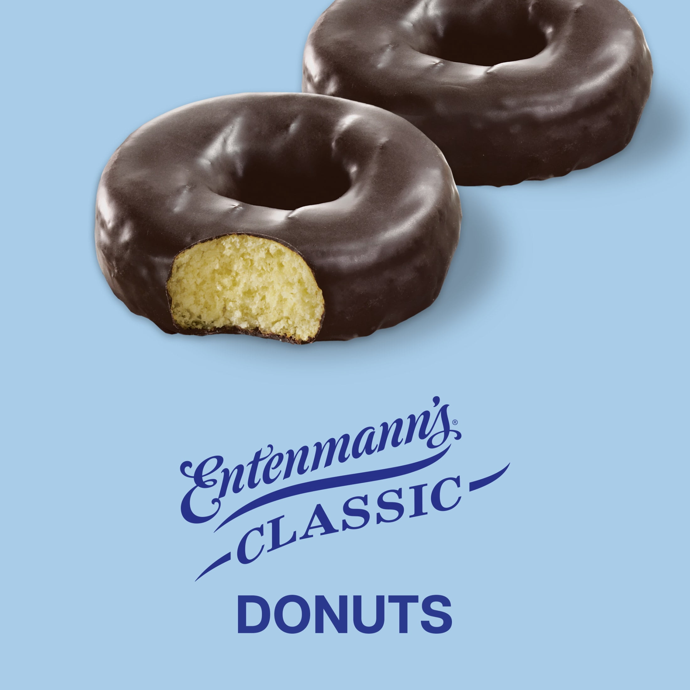 Entenmann's Classic Rich Frosted Donuts, 8 count, Chocolate Donuts, 16.5 oz Box