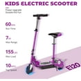 thumbnail image 4 of MAXTRA Foldable Electric Scooter with Removable Seat for Kids Ages 5-12 10mph 155lbs, Purple, 4 of 10