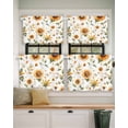 thumbnail image 2 of Spring Flowers Short Blackout Curtains 24 Inch Long Watercolor Sunflower Yellow Floral Rod Pocket Kitchen Curtains, 2 Panels Thermal Insulated Room Darkening Drapes for Bedroom, 42"W x 24"L, 2 of 5