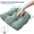 thumbnail image 5 of Chair Cushions for Dining Chairs Set of 4, Kitchen Chair Cushions, Chair Pads with Ties and Non Slip Backing, Tufted Memory Foam Seat Cushion 4 Pack, 15.5" x 15.5" x 4", Sage Green, 5 of 7