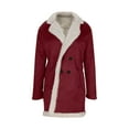 thumbnail image 4 of Winter Jackets for Women Casual Long Sleeves Solid Color Button Down Fleece Lined Coat Fashion Warm Loose Soft Comfortable Coat Casual Lapel Oversized Outwear Jackets, 4 of 9