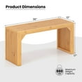 thumbnail image 3 of Costway 2 PCS Bamboo Dining Bench 36" Long Entryway Bench Indoor Outdoor Solid Wood Bench, 3 of 10