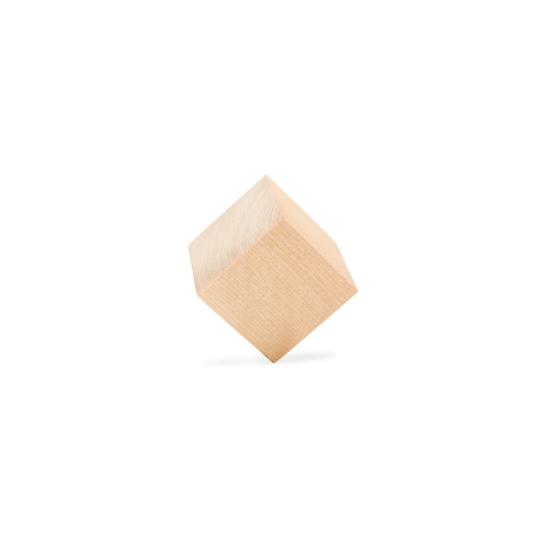 Unfinished Wooden Blocks 5/8 inch, Pack of 50 Small Wood Cubes for