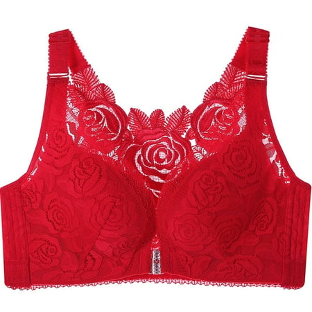 

QWANG Women s Thin Underwear Front Buckle Beauty Back Sexy Plus Size Bra