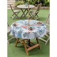 thumbnail image 4 of Outdoor Tablecloth with Umbrella Hole for Patio/Picnic/Party/Camping, Blue Ocean Waterproof Table Cloth Round Cover Washable, Summer Coastal Beach Nautical Octopus Corals (Dia 54"), 4 of 8