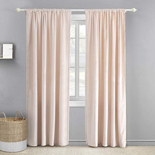 Levtex Baby Blush Velvet D Panel, Blush Pink Curtain Panels
