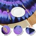 thumbnail image 4 of Blue Purple Tie Dye Pattern Round Fitted Tablecloth with Elastic Edge,Dining Table Cover Waterproof,Outdoor Round Tablecloth for Camping,Dining,Indoor and Outdoor, 4 of 7