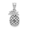 thumbnail image 3 of Finest Gold 14K White Gold Polished & Diamond-Cut 3D Pineapple Pendant, 3 of 3