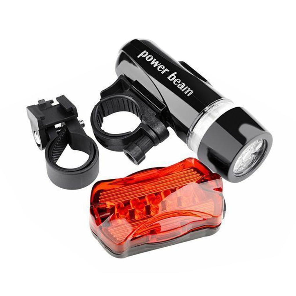 Rear Safety Flashlight 4 x Waterproof Lamp Bike Bicycle Front 5 LED Head Light 