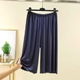 thumbnail image 5 of YUANxueke Womens Modal Capris Soft Cozy Pajama Bottoms Pants Elastic Wasit Ruffle Trim Casual Sleep Pants, 5 of 5