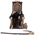 thumbnail image 2 of Grim Reaper Skeleton Throne Figurine - Scythe & Pet, Gothic Decor (10 Inches), 2 of 7