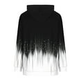 thumbnail image 5 of Long Fleece Hoodies for Women Color Block Striped Pullover Sweatshirt with Front Pocket Drawstring Hooded Tops (L, Black|Colorblock), 5 of 6