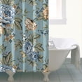 thumbnail image 4 of Waterproof Blue Floral Shower Curtain 72x72 Inch Boho Style Polyester Unique Shower Curtain for Bathroom Hotel Home Decor with 12 Plastic Hooks, 4 of 5
