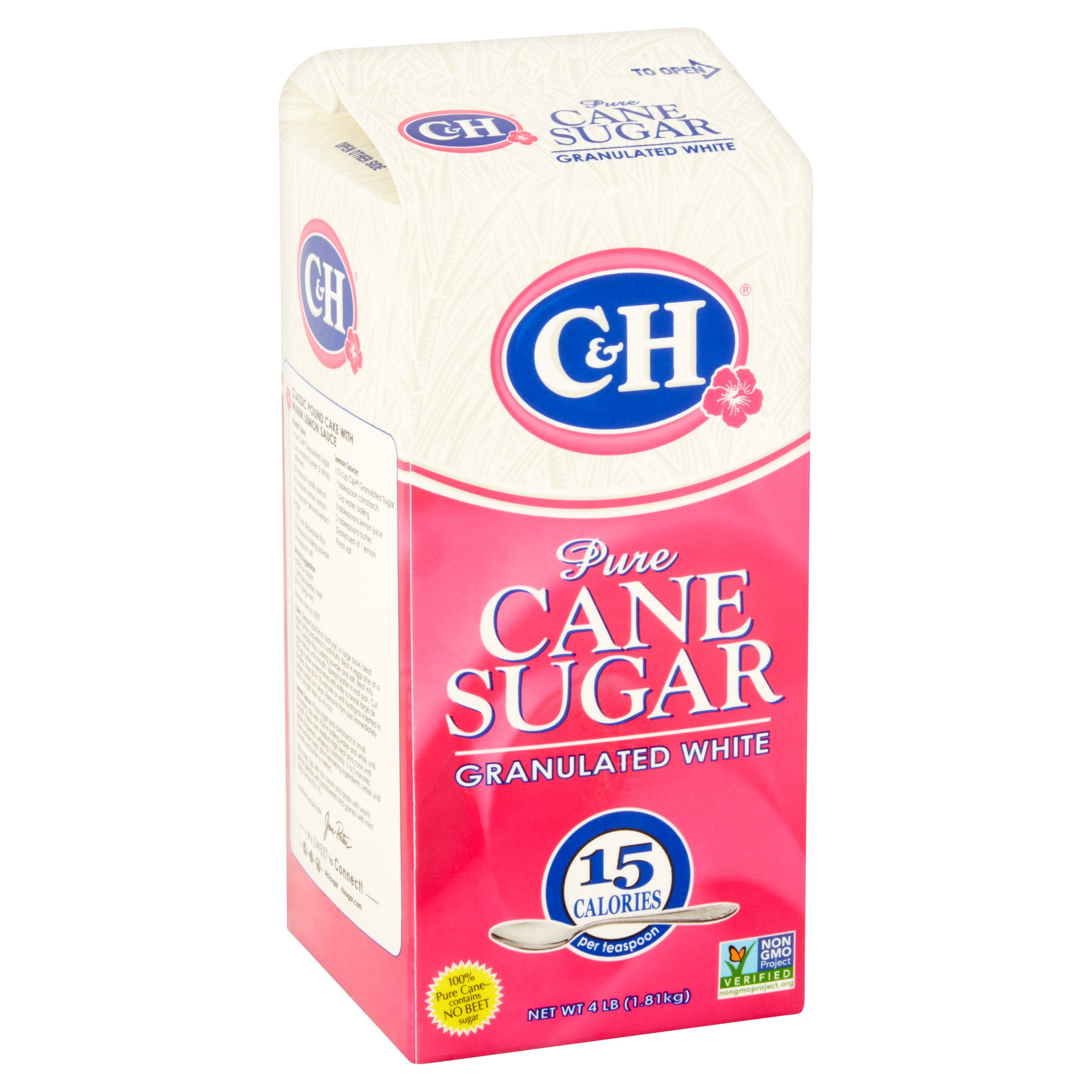 C&H Pure Cane Sugar Granulated White 4 lb Carton 