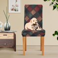 thumbnail image 4 of Yayeee 4 Pack Dining Chair Covers Stretch Parson Chairs Slipcovers Seat Protector, Red Tartan Pattern, 4 of 6