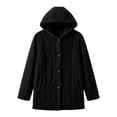 thumbnail image 7 of Fleece Coat for Women with Pockets Long Sleeve Button Down Winter Warm Hooded Jackets Casual Solid Color Loose Fashion Overcoat, 7 of 7