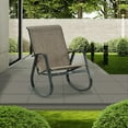 thumbnail image 4 of Kozyard Outdoor Contemporary Patio Rocking Sling Chair with Powder Coated Aluminum Frame and Weather Resistant and Breathable Mesh Fabric, Perfect for Patio, Porch, Yard, Garden (Beige, 1 Pack), 4 of 7