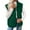 Green, variant on Puffer Vest for Women Sleeveless Fleece Jacket Zip Up Turn Down Collar Warm Coat With Pockets Outerwear