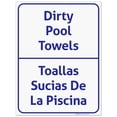 thumbnail image 1 of Dirty Pool Towels Pool Sign, Bilingual Spanish English,, 1 of 1