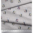 thumbnail image 2 of Soimoi Gray Velvet Fabric Bottle & Panda Dots Printed Craft Fabric by the Yard 58 Inch Wide, 2 of 3