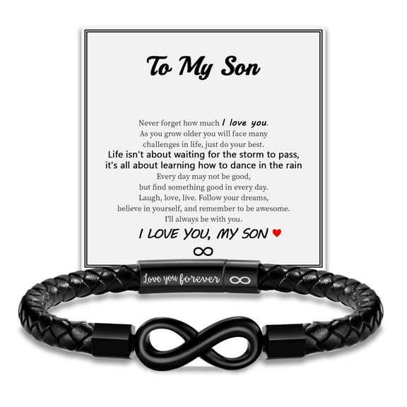 To My Son Bracelet, Gifts for Teens Boys Men Inspirational Bracelet for Birthday Confirmation Graduation Back to School Christmas Gifts