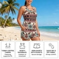 thumbnail image 5 of Xoenoiee Aztec Cow American Tribal Print Tankini Swimsuits for Women 2026, Two Piece Tummy Control Bathing Suit, Lightweight Swim Tops with Short Swimwear, 3XL, 5 of 7
