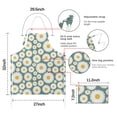 thumbnail image 7 of Teal Daisy Flower Big Blooms Pattern Apron-Garden Aprons for Women with Pockets-Cotton Linen Waterproof Kitchen Cooking Gardening Aprons Adjustable for Kitchen,Cooking,BBQ and Salon 33x27 Inch, 7 of 7