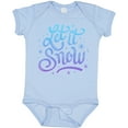 thumbnail image 3 of Inktastic Winter Let It Snow Lettering in Blue with Snowflakes Boys or Girls Baby Bodysuit, 3 of 5