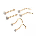 thumbnail image 1 of 2x6 Anillos De Nariz Con Sacacorchos De Acero Inoxidable Para Hombres Y Mujeres, Cumpleaños, Dorado, 1 of 8