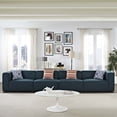 thumbnail image 2 of Modern Contemporary Urban Design Living Room Lounge Club Lobby Sofa Set, Fabric, Blue, 2 of 4