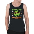 thumbnail image 2 of Too Cute to Pinch Fun St. Patricks Day Shamrock Design Men's Tank Top, 2 of 3