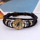 thumbnail image 4 of Pulsera de piel de vaca con cuentas de 12 constelaciones, regalo de cumpleaños personalizado, pulsera de cuero tejida ajustable y de moda, 4 of 6